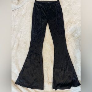 Crushed velvet bell bottoms